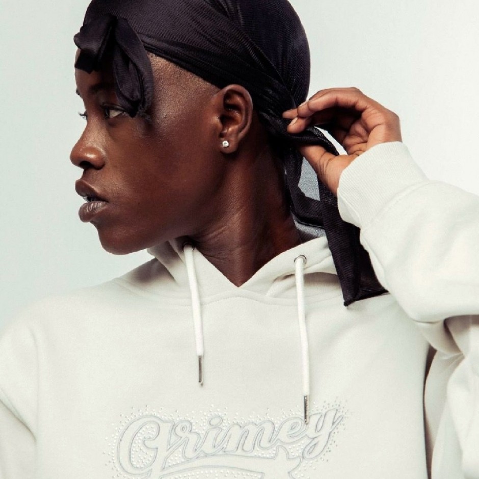 GRIMEY MADRID THE CONNOISSEUR GIRL CROP HOODIE GGCCH365-BCL White