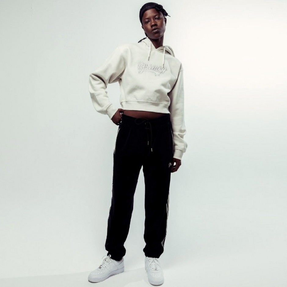 GRIMEY MADRID THE CONNOISSEUR GIRL CROP HOODIE GGCCH365-BCL White