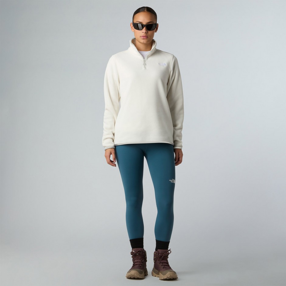 Γυναικεία Μακρυμάνικη Μπλούζα Λευκή - The North Face Glacier 1/4 Zip Fleece