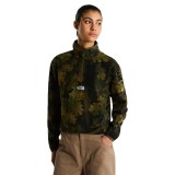 Women's Long-Sleeve Top Κhaki - The North Face Glacier Novelty Logo Printed 1/4 Zip Fleece  Image 