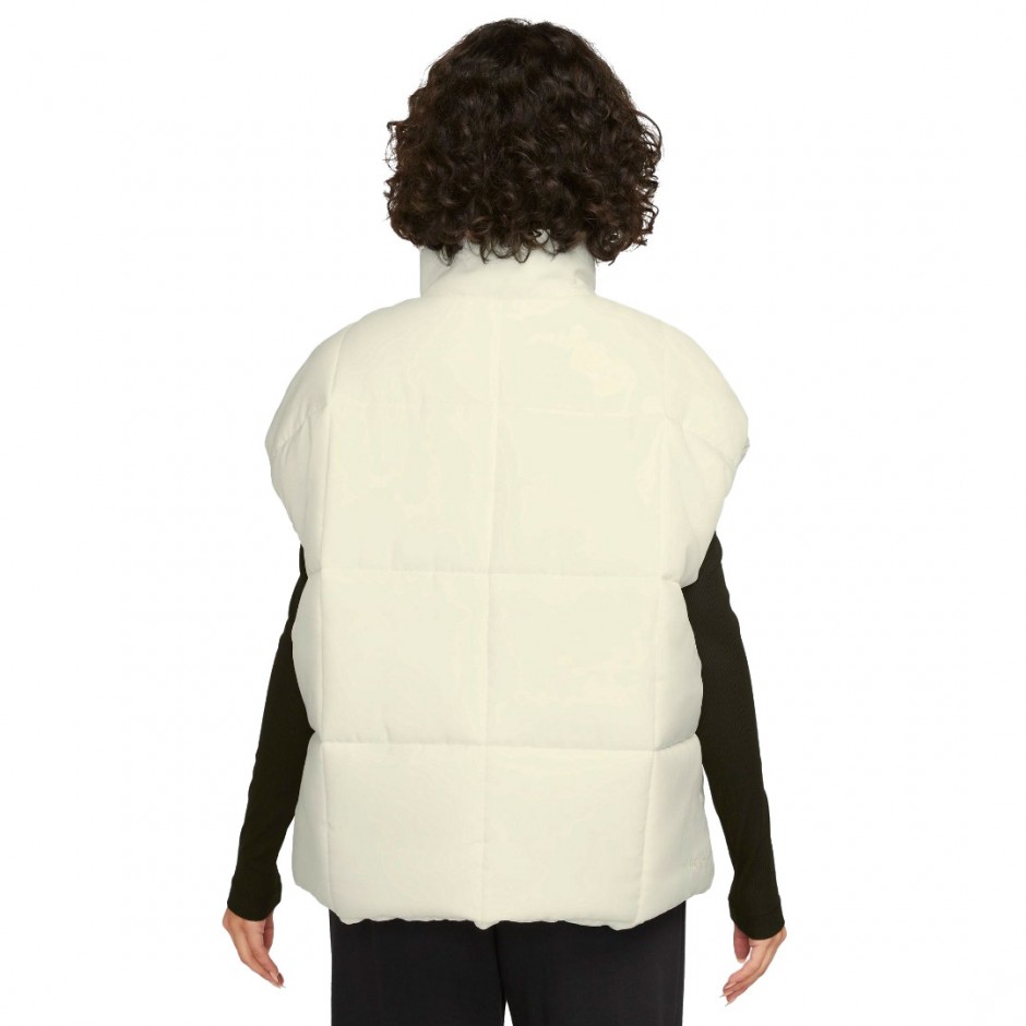 Nike Sportswear Classic Puffer Εκρού - Γυναικείο Αμάνικο Μπουφάν