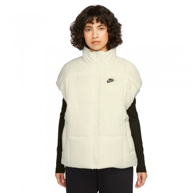Nike Sportswear Classic Puffer Εκρού - Γυναικείο Αμάνικο Μπουφάν