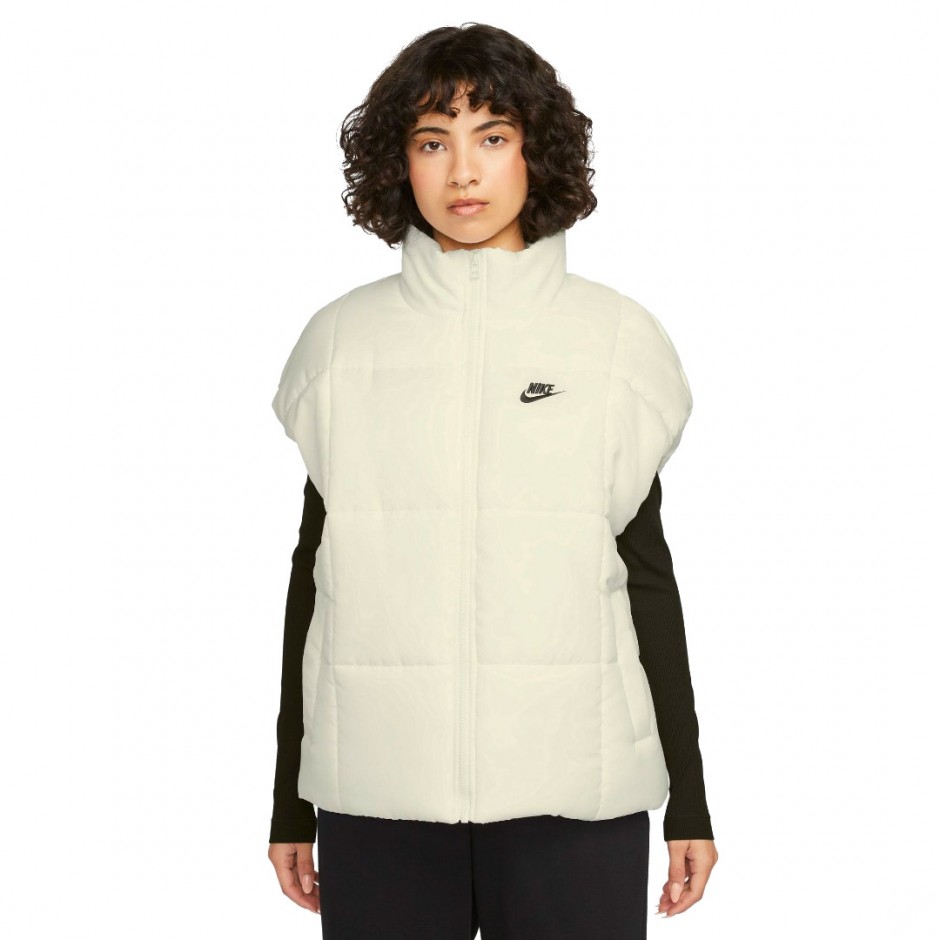 Nike Sportswear Classic Puffer Εκρού - Γυναικείο Αμάνικο Μπουφάν