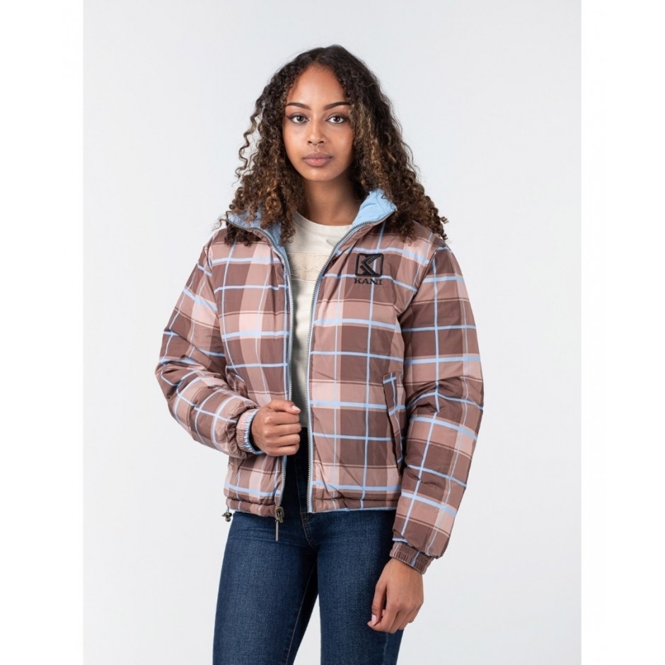 KARL KANI RETRO REVIRSIBLE PUFFER JACKET KW223-042-1-LIGHT BLUE Colorful