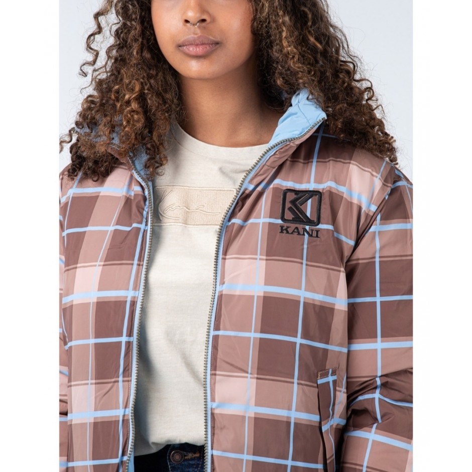 KARL KANI RETRO REVIRSIBLE PUFFER JACKET KW223-042-1-LIGHT BLUE Colorful