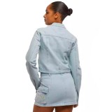 Γυναικείο Μπουφάν Τζιν - Karl Kani Retro Denim Biker Εικόνα 0