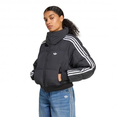Γυναικείο Μπουφάν Μαύρο - adidas Originals Adicolor Cropped Synthetic Down