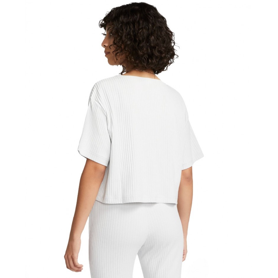 NIKE W NSW RIB JRSY SS TOP Γκρί