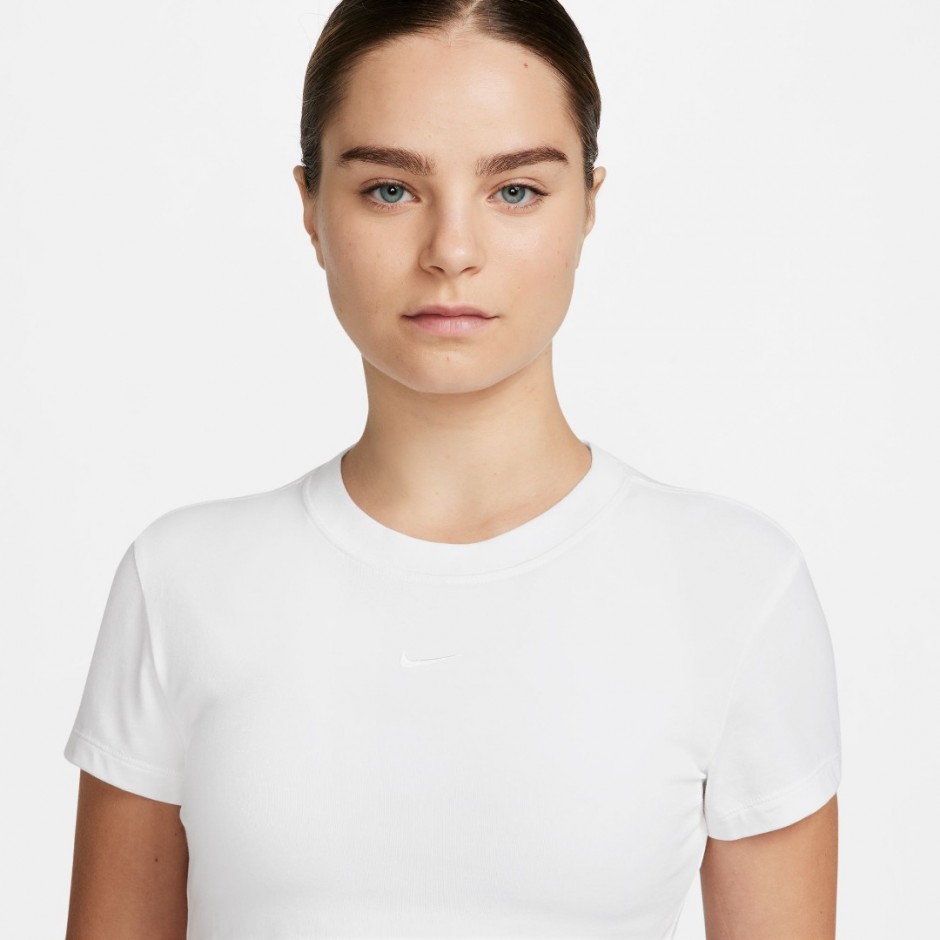 Γυναικείο T-Shirt Λευκό-Μαύρο - Nike Sportswear Chill Knit