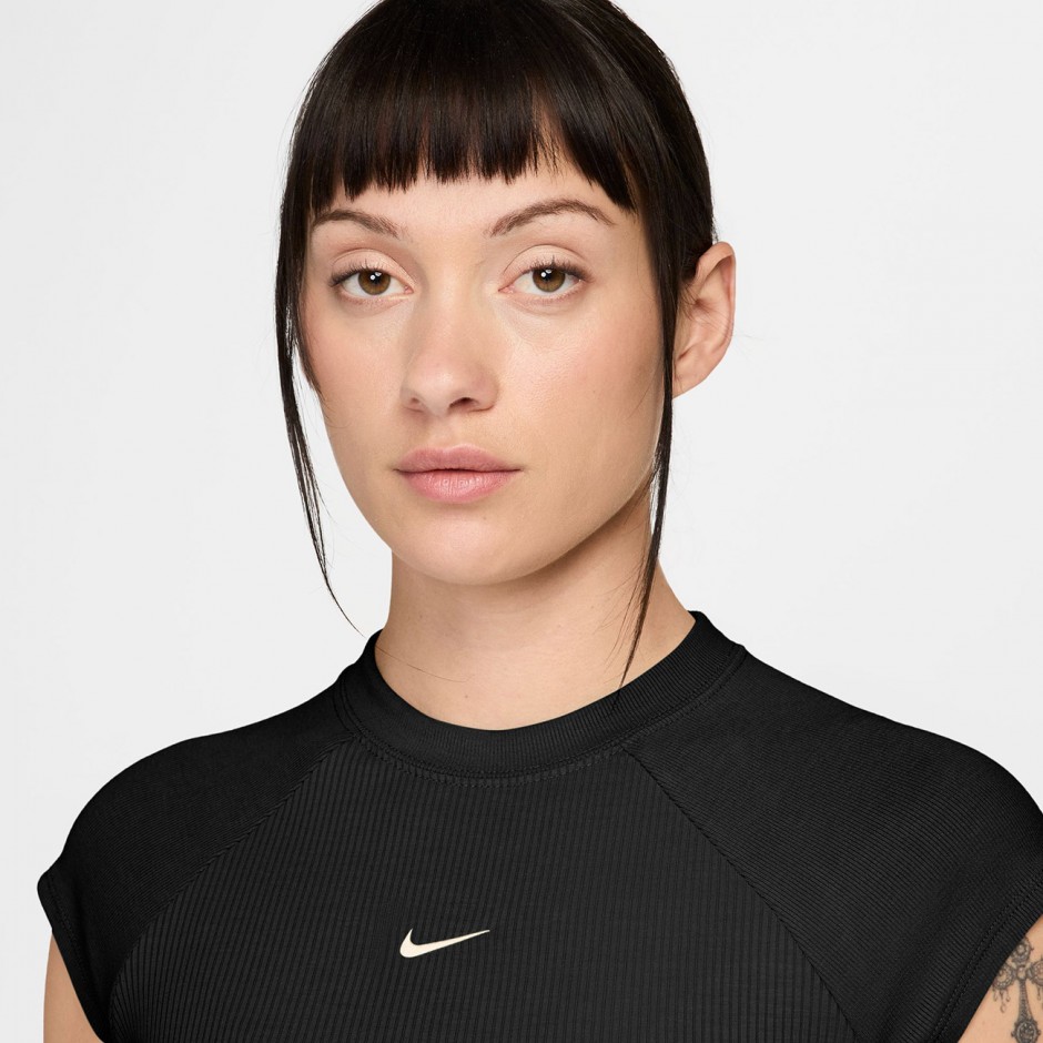 NIKE W NSW CHILL KNIT RIB SS TOP IF0242-010 Black
