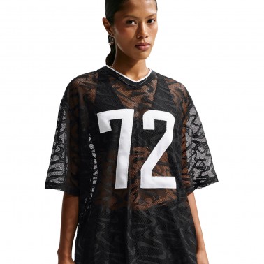 NIKE W NK CHILL WVN LACE JERSEY IM8387-010 Μαύρο