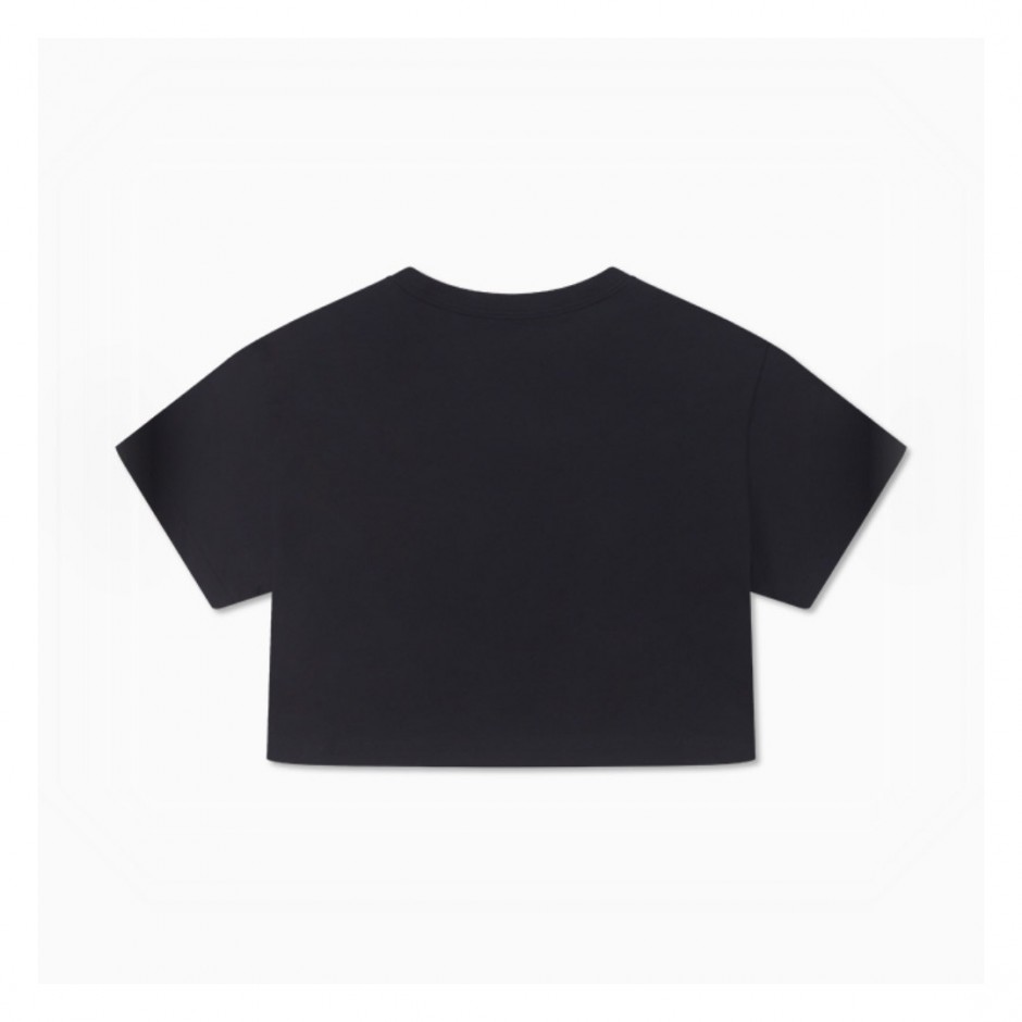 CONVERSE CROPPED COLLEGIATE CROPPED T-SHIRT 10026367-A02 Black