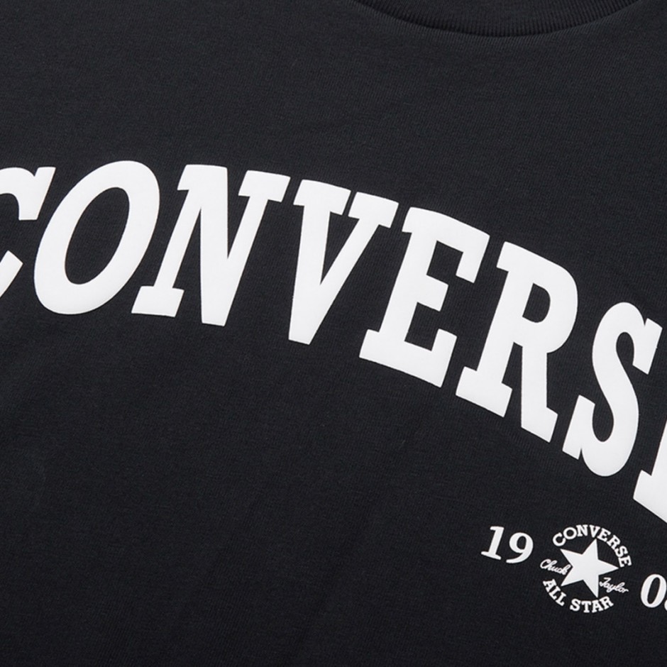 CONVERSE CROPPED COLLEGIATE CROPPED T-SHIRT 10026367-A02 Black