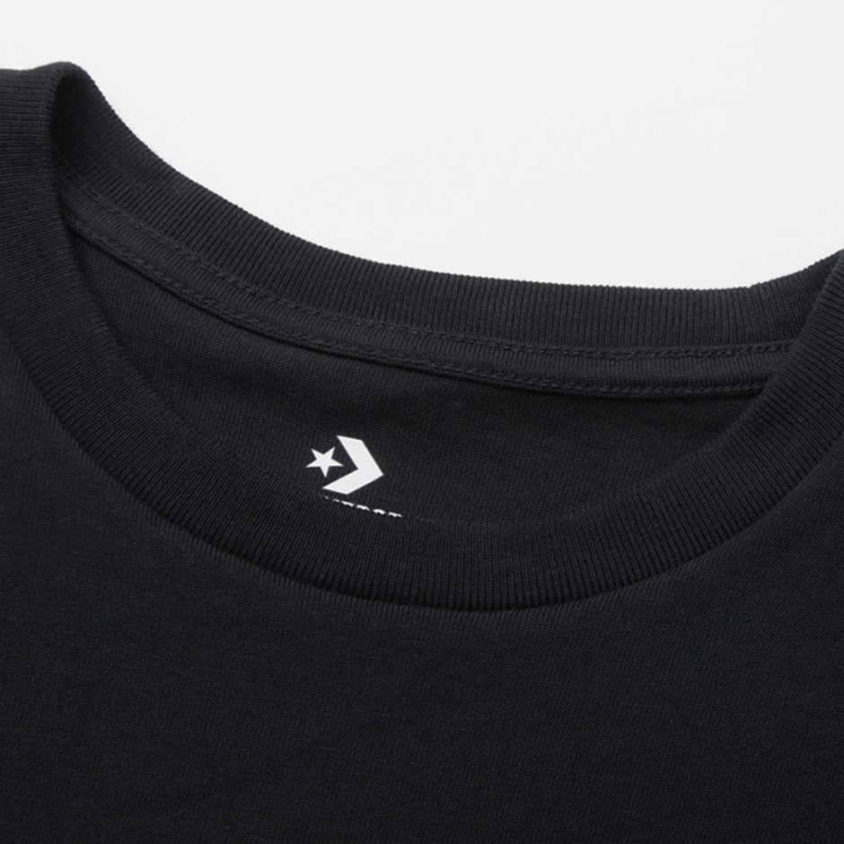 CONVERSE CROPPED COLLEGIATE CROPPED T-SHIRT 10026367-A02 Black