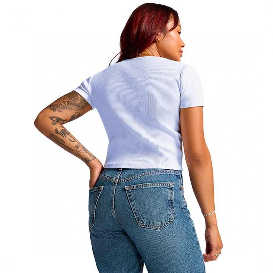 Γυναικείο T-Shirt Λιλά - Converse Ribbed Slim