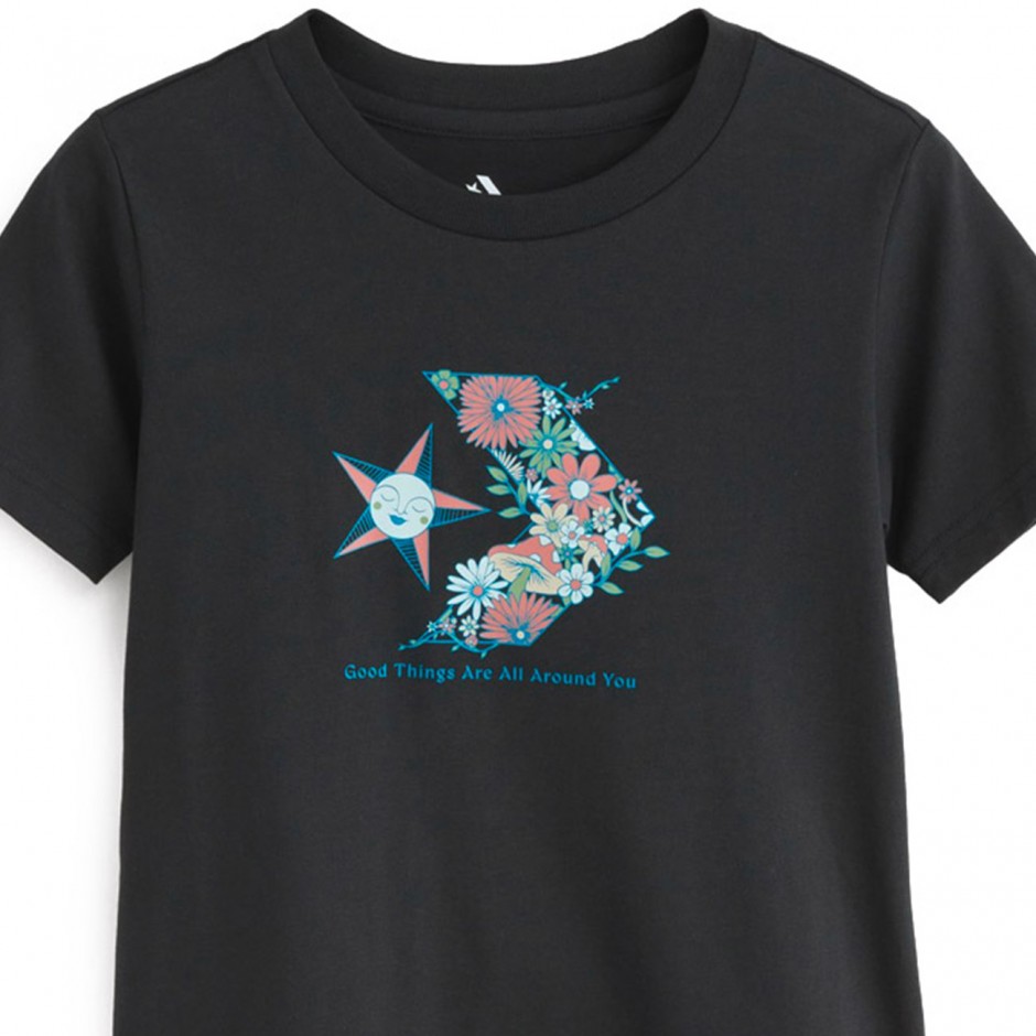 Γυναικείο T-Shirt Μαύρο - Converse Nature Star Chevron