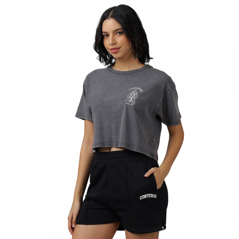 Γυναικείο T-Shirt Ανθρακί - Converse Mystic Rose Boxy