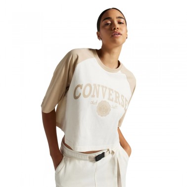 CONVERSE RETRO CROPPED T-SHIRT 10026050-A02 Ecru
