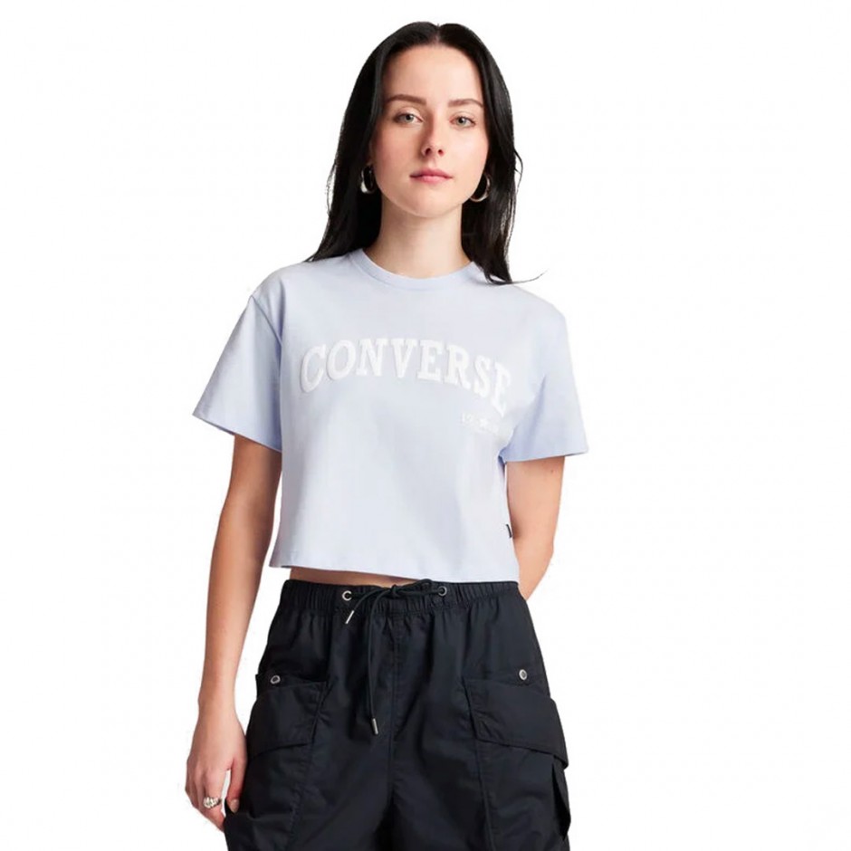 CONVERSE CROPPED COLLEGIATE CROPPED T-SHIRT 10026367-A04 Lilac