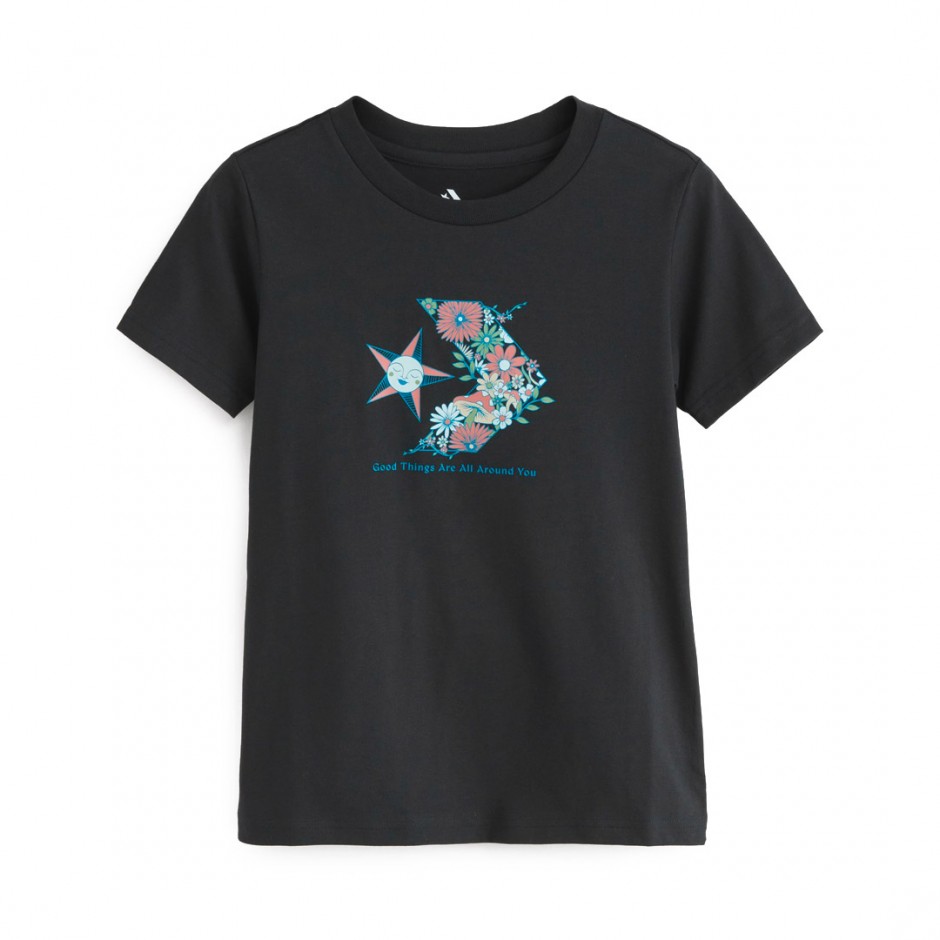 Γυναικείο T-Shirt Μαύρο - Converse Nature Star Chevron