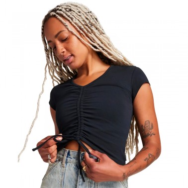 Γυναικείο T-Shirt Μαύρο - Converse Ruched