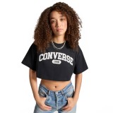 Γυναικείο T-Shirt Μαύρο - Converse Sporty Cropped Εικόνα 