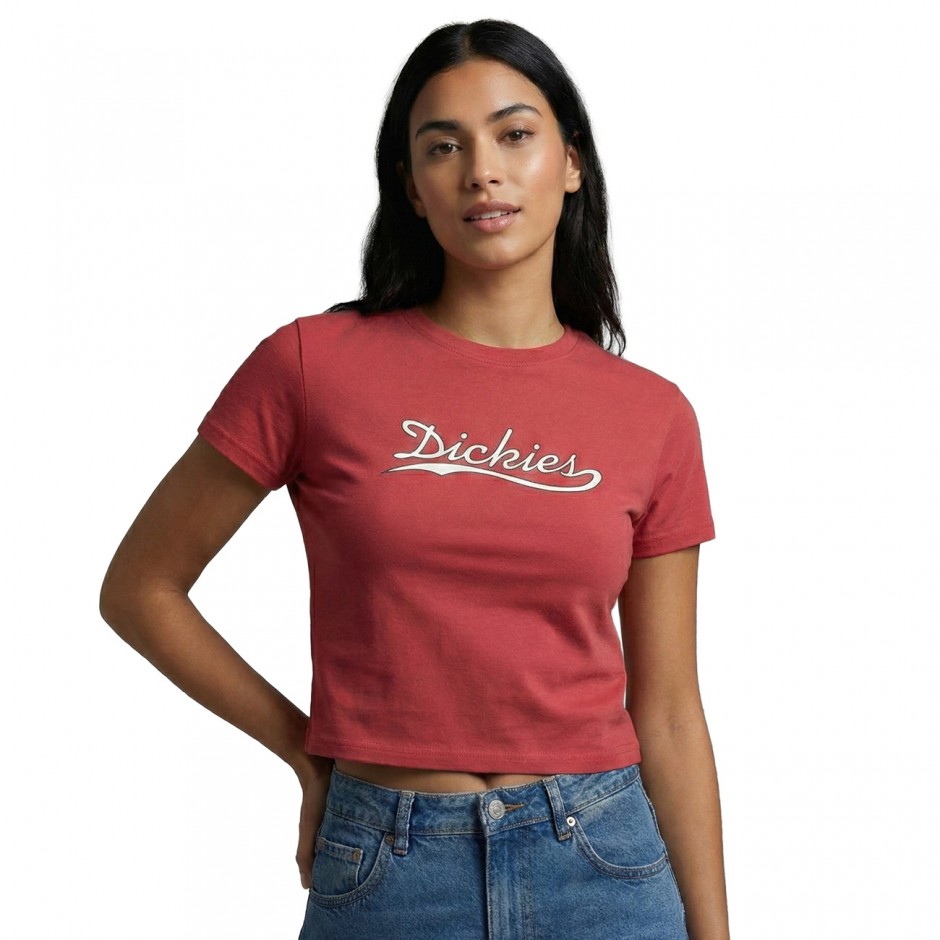 Women's T-Shirt Red - Dickies Loose Wave