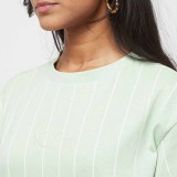 KARL KANI SMALL SIGNATURE PINSTRIPE OS TEE KW241-016-1-GREEN Veraman Image 1