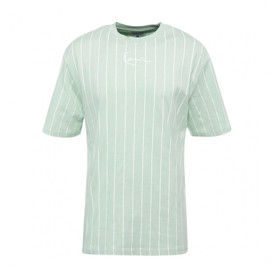 KARL KANI SMALL SIGNATURE PINSTRIPE OS TEE KW241-016-1-GREEN Veraman