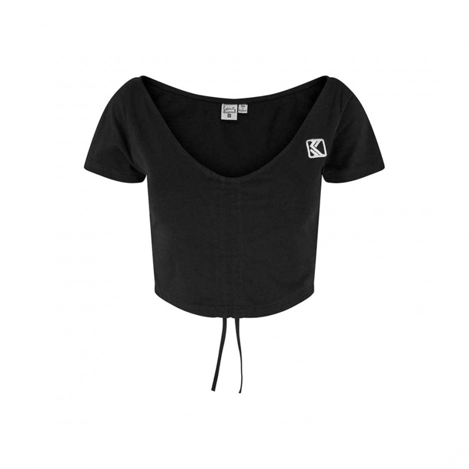 KARL KANI OG GATHERING CROP TEE KW241-041-3-BLACK Black