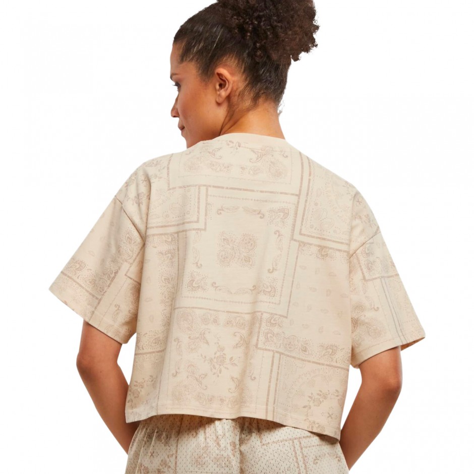 KARL KANI SIGNATURE PAISLEY CROP T-SHIRT KW252-008-1-BEIGE Beige