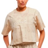 KARL KANI SIGNATURE PAISLEY CROP T-SHIRT KW252-008-1-BEIGE Beige Image 1