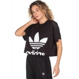 adidas Originals CROPPED LACE TEE FM1738 Black Image 