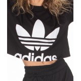 adidas Originals CROPPED LACE TEE FM1738 Black Image 1