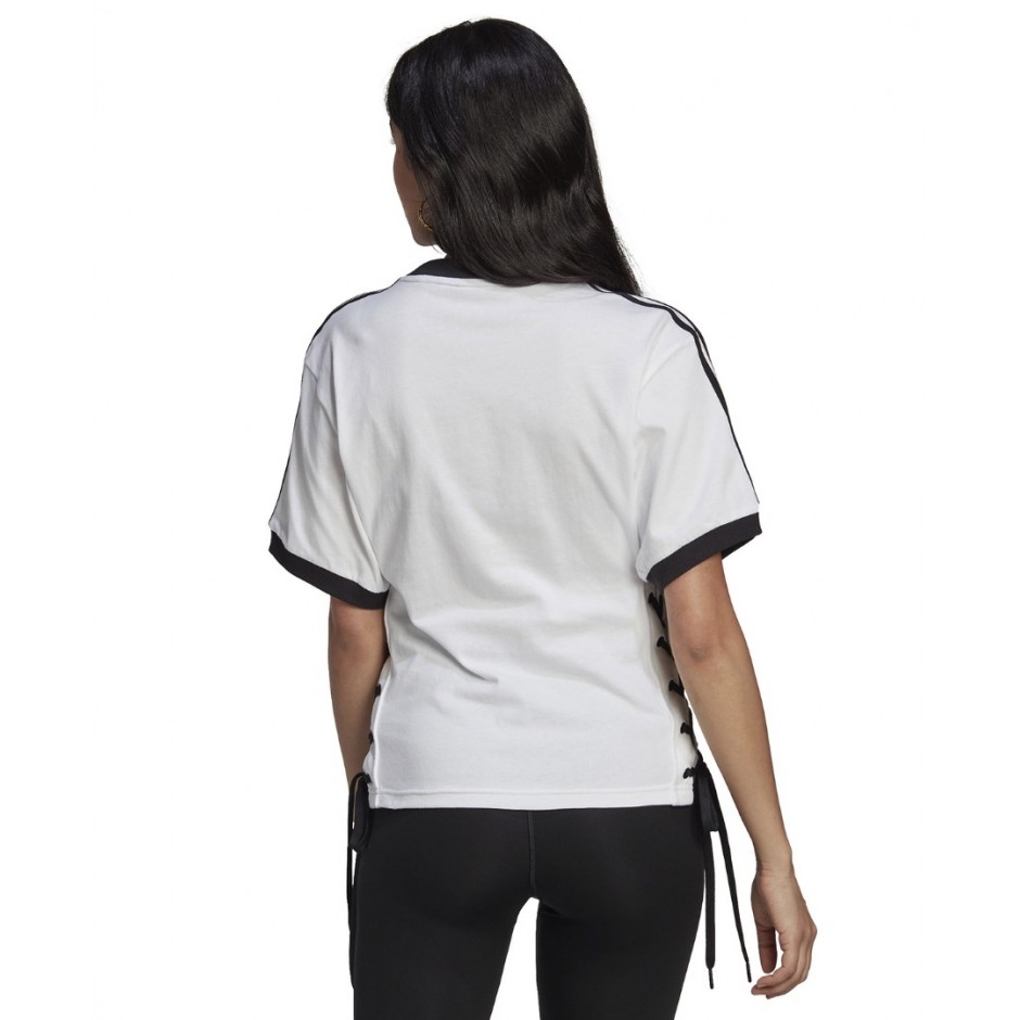 Γυναικεία Κοντομάνικη Μπλούζα adidas Originals LACED TEE Λευκό HK5062