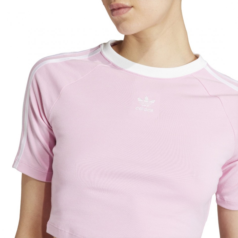 Γυναικείο T-Shirt Ροζ - adidas Originals 3 Stripes Baby