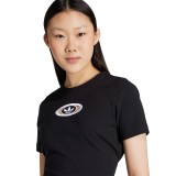 adidas Originals CUT OUT RIB TEE KC8804 Black Image 2
