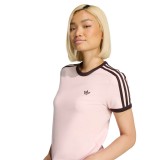 Γυναικείο T-Shirt Ροζ - adidas Originals 3-Stripes Slim Εικόνα 2