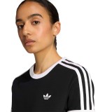 Women's T-Shirt Black - adidas Originals 3-Stripes Slim Image 2