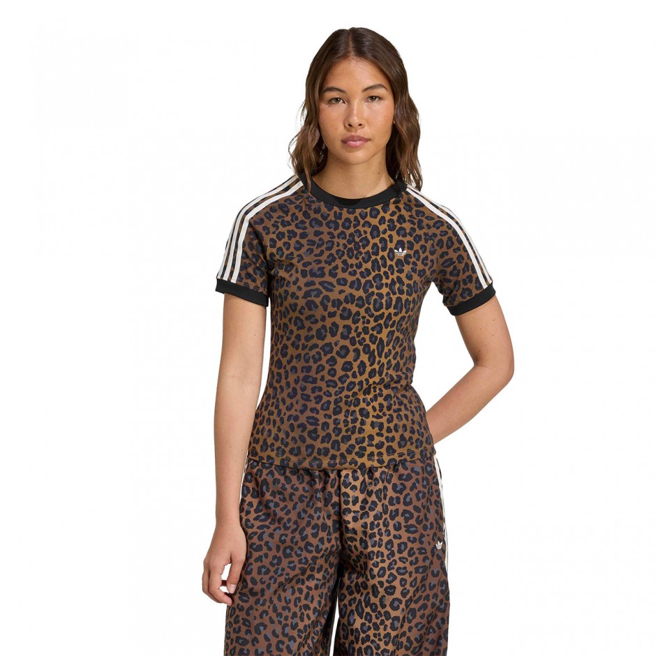 Γυναικείο T-Shirt Καφέ - adidas Originals Leopard Cali