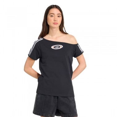 Γυναικείο T-Shirt Μαύρο - adidas Originals Campus 2000 Off Shoulder