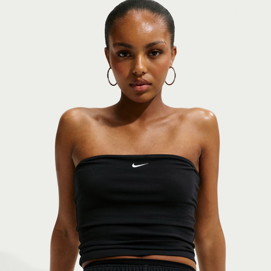Γυναικεία Στράπλες Μπλούζα Μαύρη - Nike Sportswear