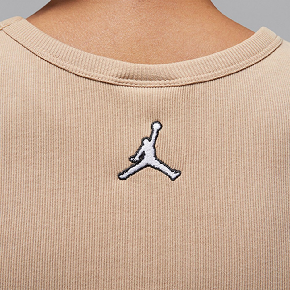 Γυναικεία Αμάνικη Μπλούζα Μπεζ -  Jordan Flight Cropped