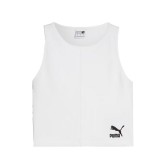Γυναικείο T-Shirt Λευκό - Puma Classics Ribbed Crop Top Εικόνα 2