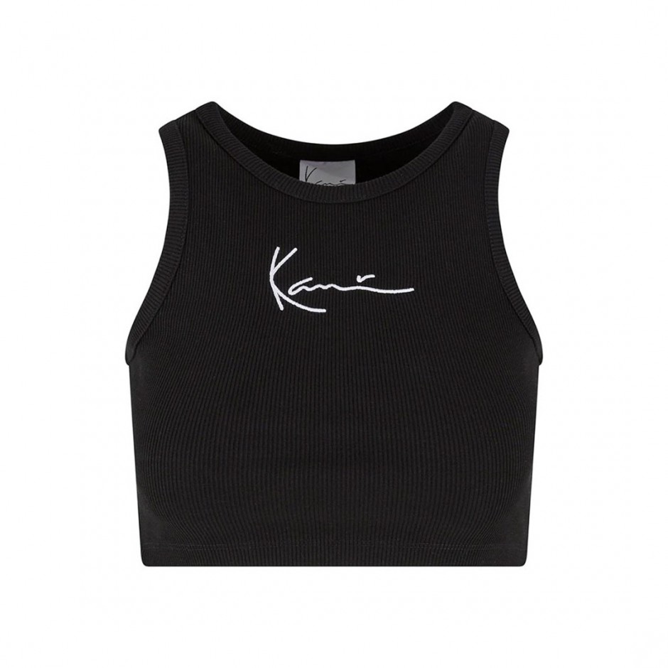 KARL KANI SMALL SIGNATURE ESSENTIAL RACER RIB TOP KW-TP011-001-01-BLACK Black