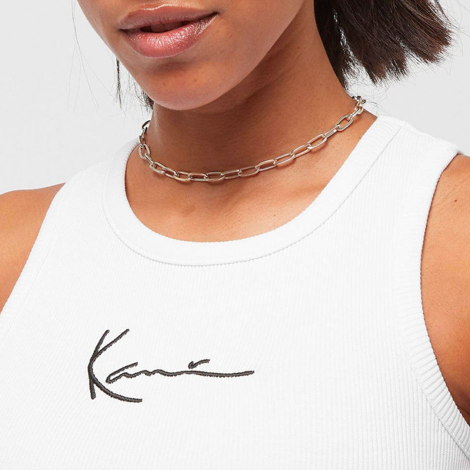 Γυναικεία Αμάνικη Μπλούζα Λευκή - Karl Kani Small Signature Essential