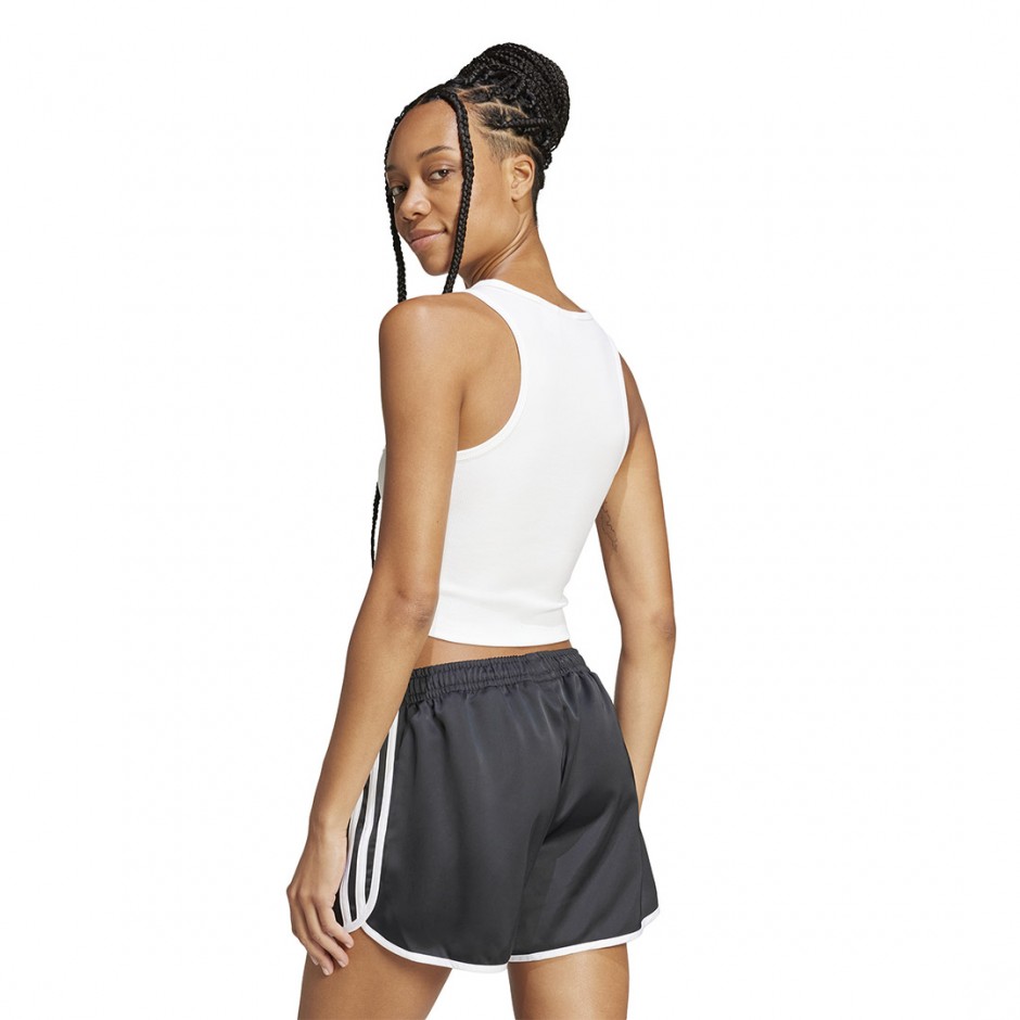 Γυναικεία Αμάνικη Μπλούζα Λευκή - adidas Originals Essentials Ribbed