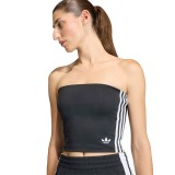 Γυναικείο Τοπ Μαύρο - adidas Originals 3-Stripes Tube Εικόνα 1