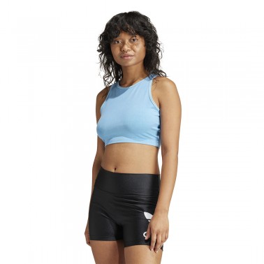 Γυναικεία Αμάνικη Μπλούζα Μπλε - adidas Originals Essentials+ Crop Tank