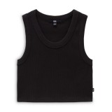 Vans Drew Rib Μαύρο - Γυναικεία Αμάνικη Μπλούζα Εικόνα 